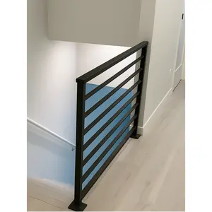 Modern Horizontal Stair Railing (Guardrail), 2"x1" Top Rail