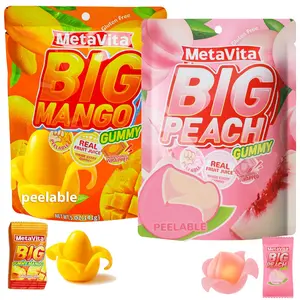 (2 Packs10oz) MetaVita Assorted Peelable Gummy – Tropical Peeling Candy Variety Pack | Mango, Peach |Individual Packs | Gluten-Free Fun, Chewy & Shareable Treat