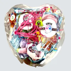 Gringas heart of love container filled with homemade candy treats Gift