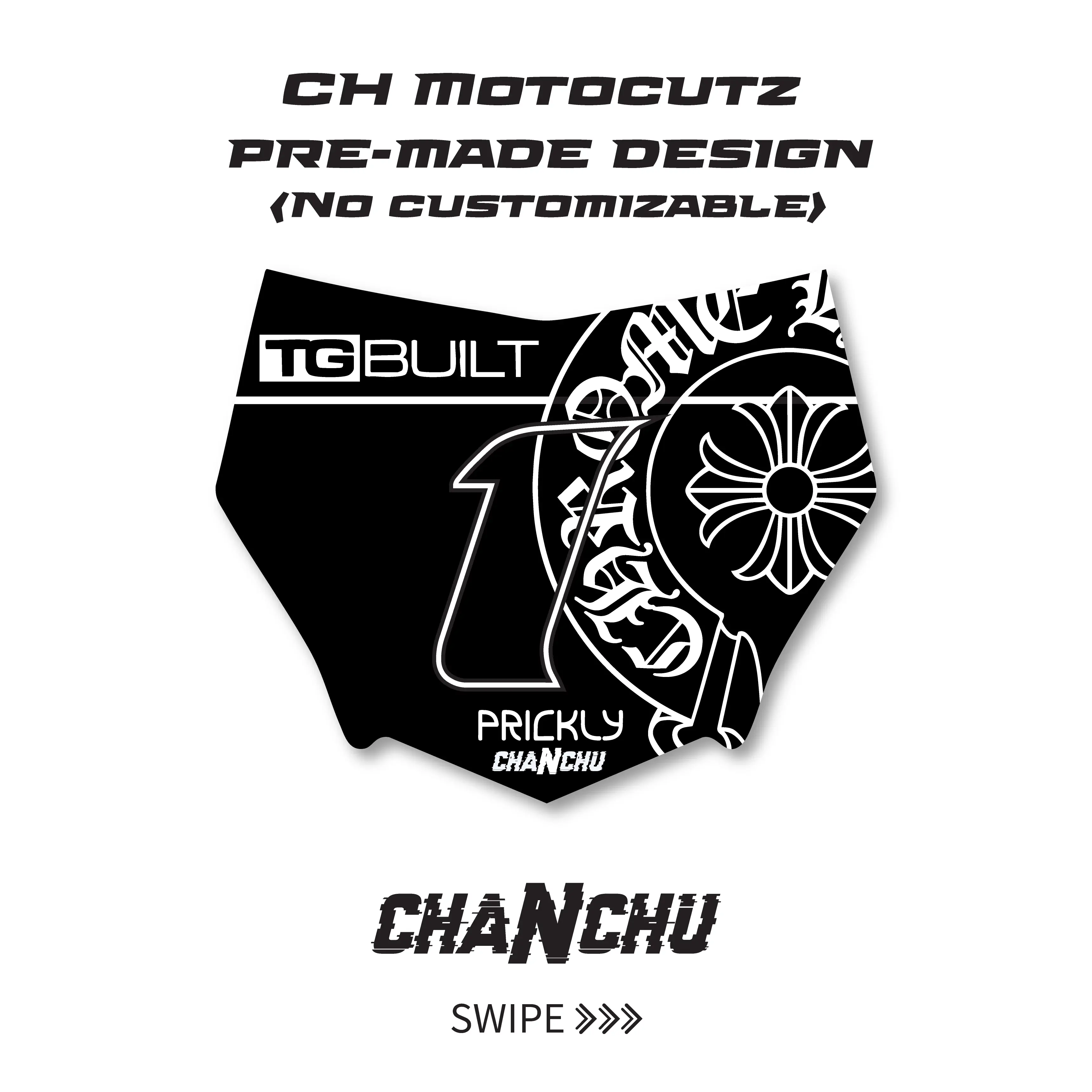CH Motocutz pre-made front number plate sticker - Made to order CH Motocutz pre-made front number plate sticker - Made to order