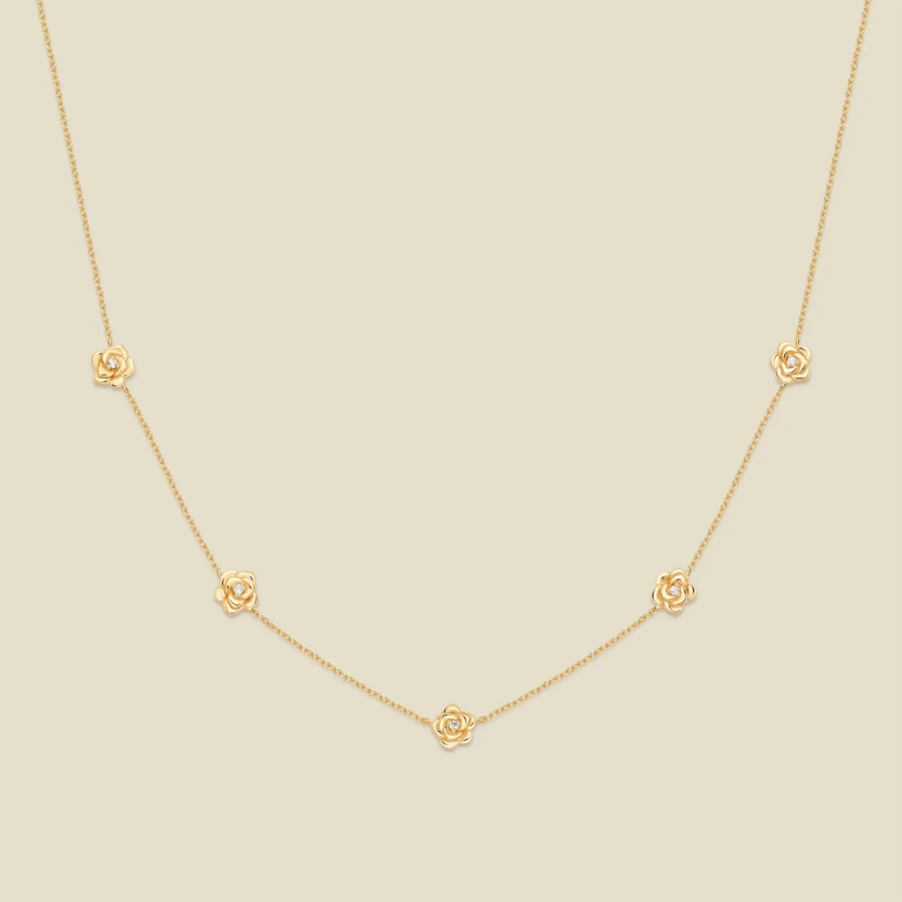 June CZ Birth Flower Station Necklace