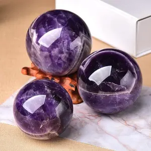 5PC Natural Amethyst Ball 20MM/0.78 Inches Amethyst Ball Dreamy Amethyst Ball Used for Chakra Spiritual Practice, Meditation Witchcraft - Beautiful Home Decoration Feng Shui Decoration Gift