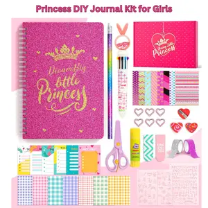 Princess DIY Journal Kit for Girls – 50 PCS Scrapbook & Diary Supplies with Storage Case, Easter Gift & Birthday Present for 8-12 Teen Girls Craft Set