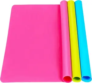 3 Pack Silicone mat Large Silicone Sheets for Crafts, Liquid, Resin Jewelry Casting Molds Mat, Silicone Placemat 15.7” x 11.8” (2 Editon)