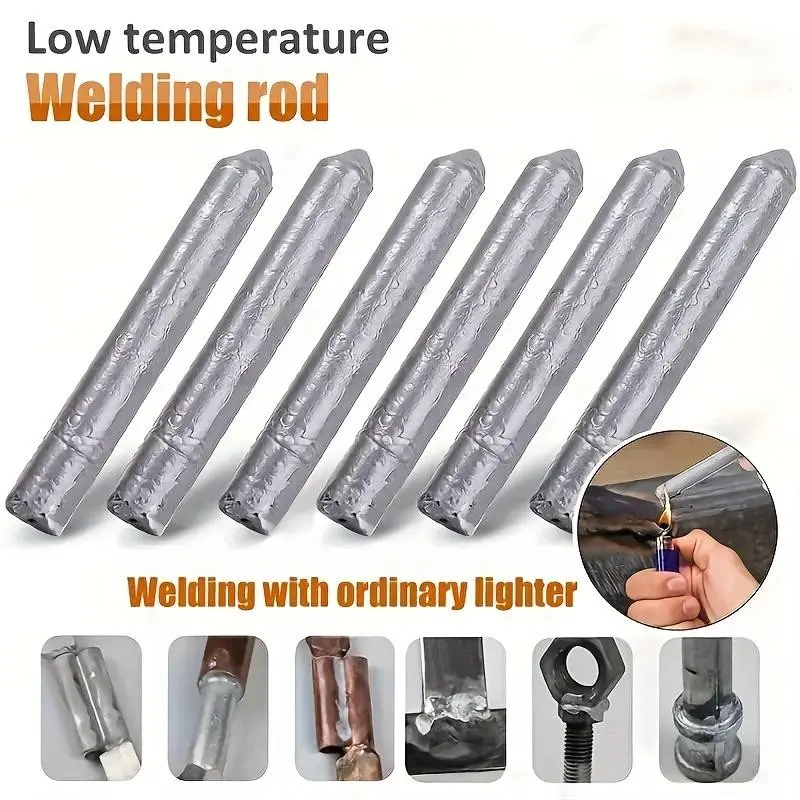 6pcs Low Temp Heavy Duty Industrial Welding Rods, Quick Melting for Water Tower & Pipe Repair, Durable Construction, Easy Application