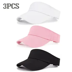 3-Pack Summer Running Visors for Men & Women, Lightweight Sun Protection Sports Sun Hats, Open Top Breathable Sweat-Wicking Shade Caps for Running, Jogging, Gym, Tennis, Outdoor Workouts summerwins