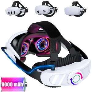 Head Strap with 8000mAh Battery Pack for Meta Quest 3S/Quest 2/Quest 3,Adjustable Elite Strap Replacement Intended for Quest Head Strap,VR Headset Accessories Extend Playtime Reduce Pressure