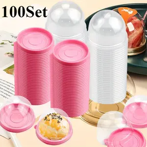 1Set Clear Mini Dessert Boxes for Cupcakes, Candy, And Chocolate,Food-safe Containers Feature A Secure Seal, Ideal for Wedding Favors, Restaurants, And Christmas Gifts