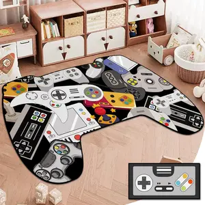 Gaming Area Rugs, Teen Boys Game Controller Shape Carpet Gamer Rugs for Boy’s Bedroom, Non-Slip Gamepad Rug for Children Playroom Living Room Game Room (Gamepad 1, 60" x 40")