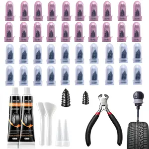 Spiral Rubber Screw Tire Repair Kit, 40-Piece Car Tools for Quick Puncture Sealing, Vacuum Rubber Nails for Car & Cycling Outdoor Maintenance