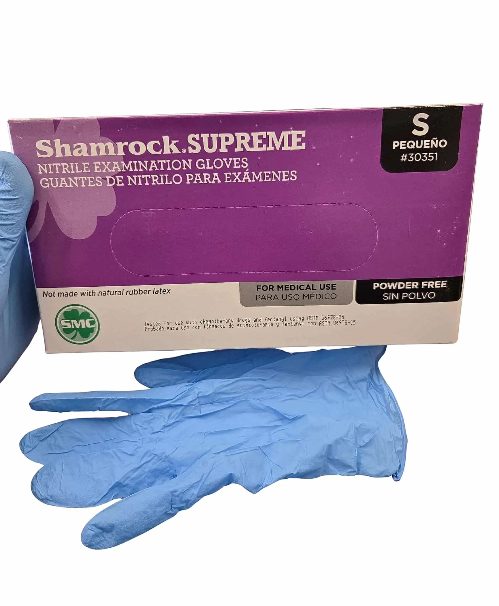 Shamrock Latex-Free Nitrile Examination Cleaning Gloves - Small Size for Small Hands, Powder-Free, Sterile, Soft, Thin, Lightweight, Comfortable Fit, for Medical Tasks, Home Care Cleaning Supplies, Latex Free Gloves