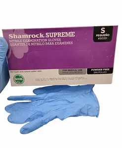 Shamrock Supreme Nitrile Examination Gloves Small Size Powder Free Hand Cleaning 30352 Comfortable Fit Sterile for Medical & Cleaning Tasks Light