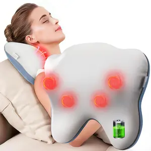 Shiatsu Neck and Back Massager with Heat, Cordless Back Massager for Pain Relief Deep Tissue, 4D Kneading Neck Massage Pillow for Back, Shoulder, Legs, Relax Gifts for Woman Man