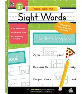Carson Dellosa Trace With Me: Sight Words Handwriting Workbook for Kids Ages 3+, Sight Words Handwriting Practice for Preschool, Kindergarten, 1st Grade, 2nd Grade, PreK+ Phonics & Writing Practice Paperback