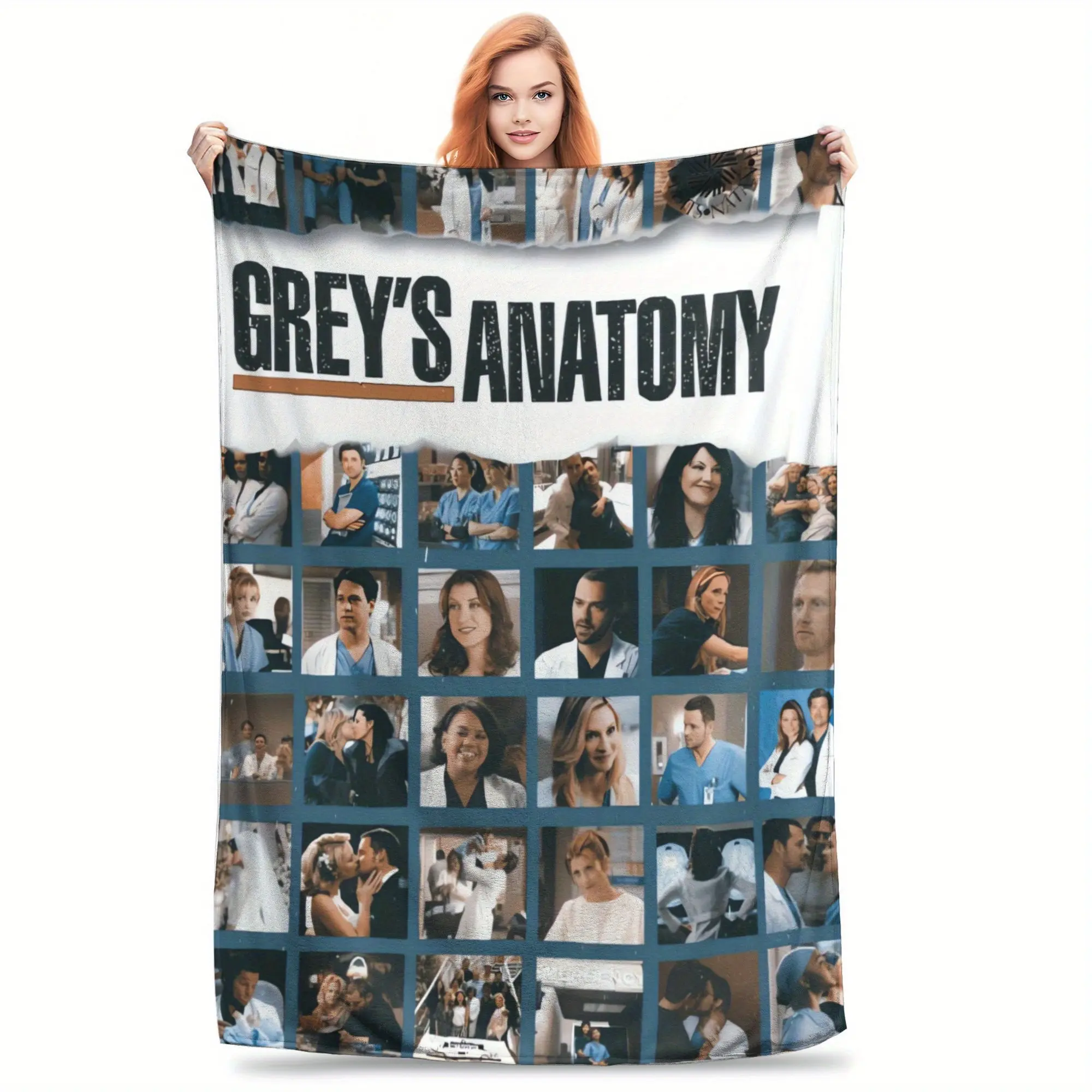 Grey's Anatomy Tufted Flannel Fabric Comforter - 100% Polyester Tufted Weave, All Seasons Cooling Bedding, Wrinkle Resistant, Breathable, Soft Thin Portable Durable White Interior, Machine Washable, Adult Gift, Cinema Use