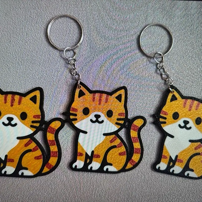 Kitty Mini Keychain - PLA Back Compact Accessory for Key Storage or Small Accessories Ideal for Everyday Use