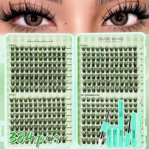 Single Cluster False Eyelashes, Mixed Lengths, Natural Thin/dense Style, Reusable Ultra Soft Lashes, B Curl, Doll Style, Cosmetic