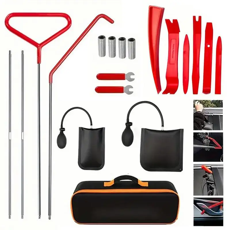 Portable Steel & Plastic Car Door Repair Kit Set with Carrying Bag, Wrenches, Screwdrivers - ABS Vehicle Accessories for Car Owners, Professional Emergency Tools for Trucks