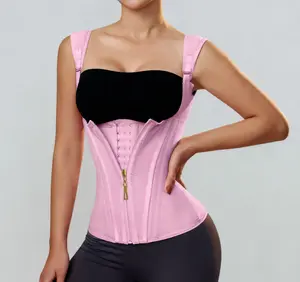LUXSEREN Women's Solid Color Compression Tight-Fitting Shaper Minimising Waist-Worn Shapewear Top - Adjustable Hook-and-Eye Closure, Zipper, High-Waist Tummy Control Girdle Corset for Multi-Season Use, Tight-Fitting Shapewear Tops