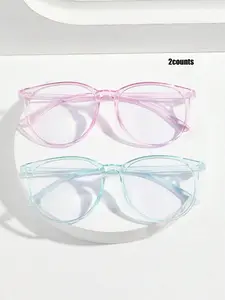 Simple Lightweight Eyeglasses for Everyday Use (2 Pairs), Basic Oval Frame Fashion Eyeglasses for Women & Men, Fashion Eyeglasses for Work, Daily Decor, Perfect for Student Daily Use, Eyeglasses Frames, Trendy Casual Frames
