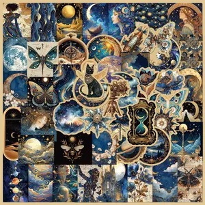 Universe Vortex Series Sticker, 50pcs/set Waterproof Self Adhesive Decor Paper, Decor Sticker for Gift Greeting Card Water Bottle Laptop Phone