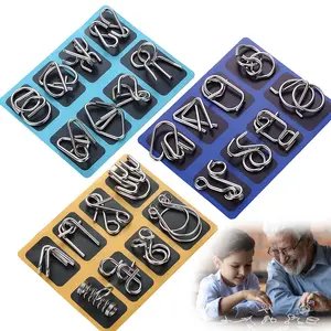 24pcs Metal Montessori Puzzles,Brain Teaser Wire Puzzle Chain Logic Educational Game Challenges Stress Relief Toys,Physics Mind Metal Puzzles for Kids-Gifts