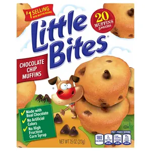 Entenmann's Little Bites Chocolatey Chip Mini Muffins 5 Packs 7.5 oz Real Chocolate No Artificial Colors Snack Cake
