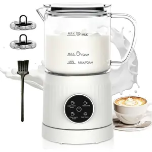 4-in-1 Milk Frother, Electric Milk Frother and Steamer with LED Touch Screen, Non-stick Bottom, Milk Warmer 13.52oz for Lattes, Cappuccinos, and Macchiatos at , White