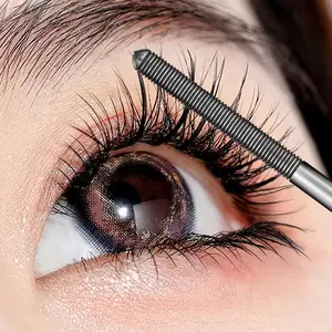 3pcs Eyelashes Mascara, Longwear mascara, thick, long, and curled lashes, with a precise steel tube design for a natural voluminous effect, suitable for parties and music festivals (black)