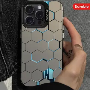 Stylish and durable phone case with honeycomb pattern for iPhone 15 Pro Max/16 Pro/14Plus/13 Pro/12/11/ Max.Made of high-quality silicone material, all-round protection, drop-proof phone case