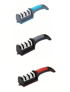 1 pack 3-Stage Portable Knife Sharpener Sharpening Tool, Anti-slip,Easy To Repair,Restore and Polish Blades randon color