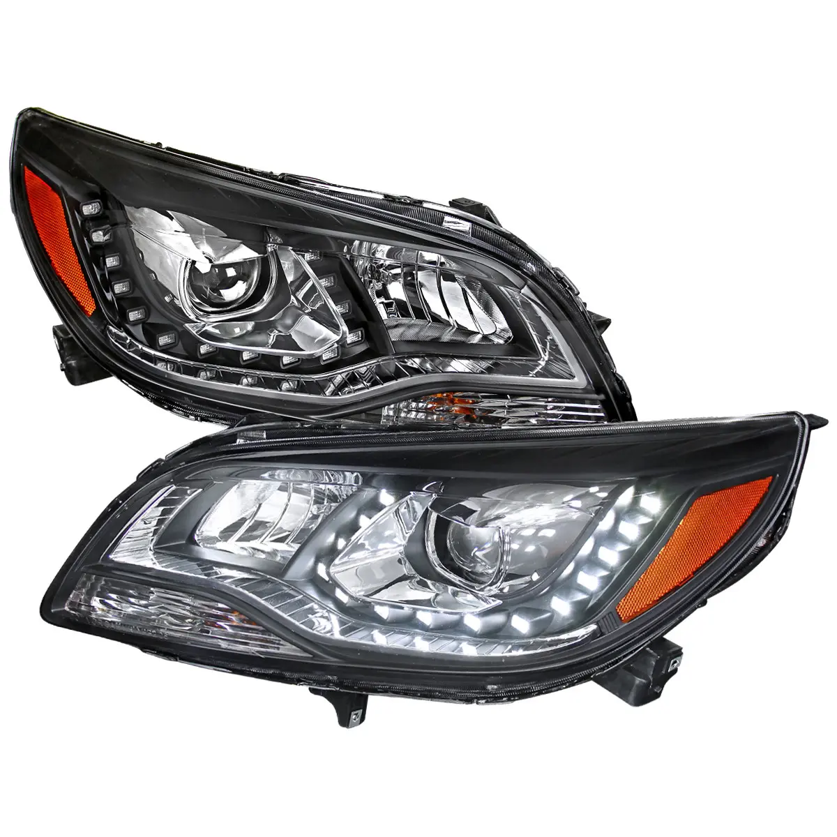 2013-2015 Chevrolet Malibu Projector Headlights (Matte Black Housing/Clear Lens)
