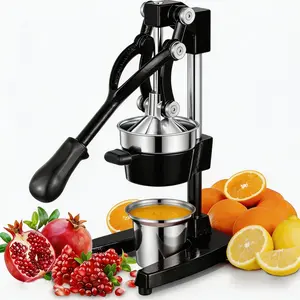 15 / 19 Inch Height Commercial Heavy Duty Countertop Hand Press Manual Juicer Squeezer Fruit Crusher Machine with Stainless Steel Cup for Orange Citrus Lemon Lime Grapefruit and Pomegranate