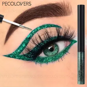1pc Dazzling Golden Glitter Eyeliner - Effortless Application Intensifies Eye Charm, Ultra-Shiny Metallic Finish, Ideal for Live Performances, Makeup Demos & Selfies - Long-Lasting Shimmer Liquid Eyeliner