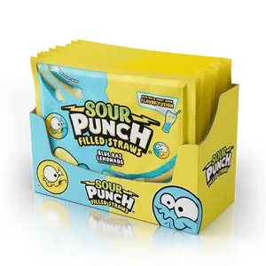 Sour Punch Straws Blue Raz Lemon 5oz 12ct case