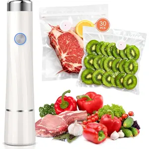 Food vacuum sealer (compact vacuum sealer + 30 reusable vacuum bags), powerful handheld vacuum sealer, preserves 10 times the freshness.