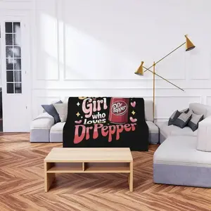 Dr. Pepper Sweet Cool Girl American Style Flannel Slogan Print Blanket, Vintage Warm Decorative Throw, Perfect Gift for Friends and Family