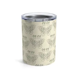 Cream Tumbler 10oz, Angel Number 808 Accept Yourself, Numerology Gift, Positive Energy Cup, Manifestation Gift, Law of Attraction Gift