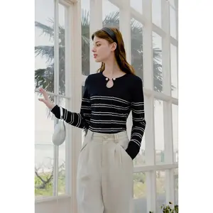 Lovette Knit Top - Striped Navy