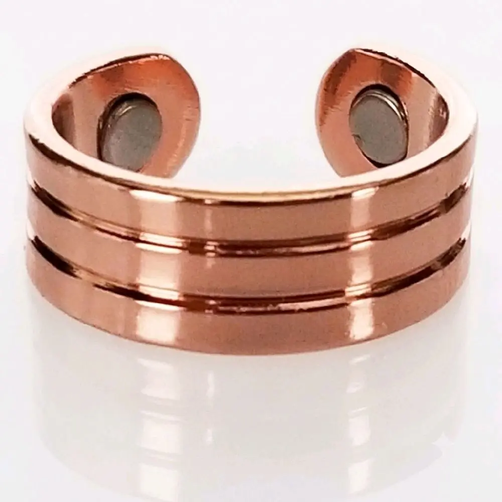 Lined Shiny copper Ring