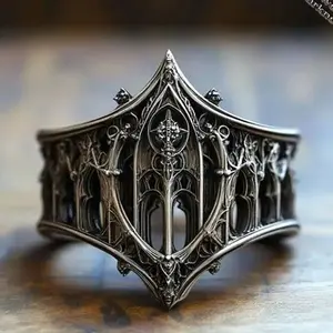 Classical Gothic Ring Dream Gallery Gothic Architecture-X Hip Hop Fashion Punk Ring 2025 Vintage Rings Jewelry Statement Rings