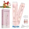 【Black Friday】2-in-1 Dual-Head Electric Bikini Trimmer and Shaver for Men and Women, IPX7 Waterproof USB-Rechargeable Hair Removal Device for Face, Legs, Underarms, and Bikini Area, Cordless Travel Body Groomer, Christmas Gift for Him and Her