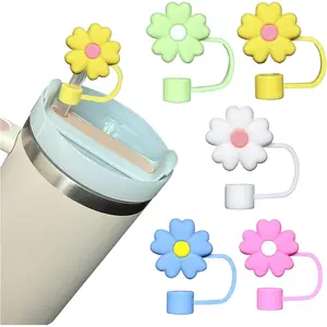 5PCS Straw Covers for Stanley Cup, 10mm Flower Straw Toppers fit for Stanley 20&30&40 Oz Tumbler,Straw Caps for Stanley Cup Accessories (Flower)