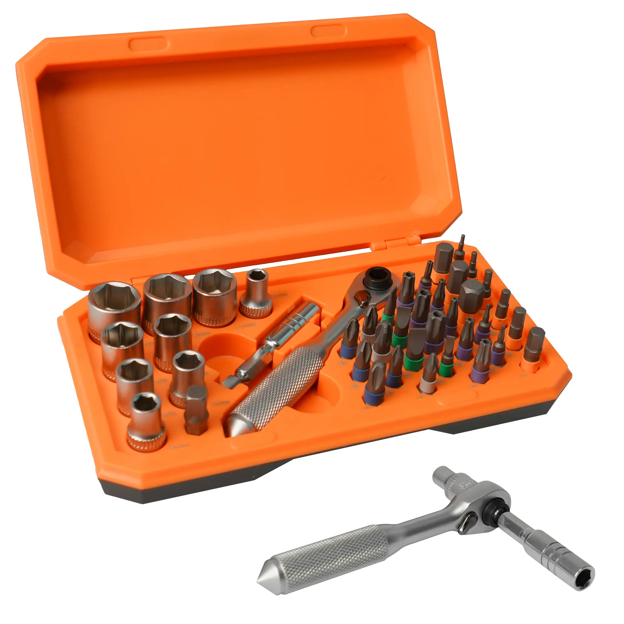 42-in-1 Precision Ratchet Screwdriver Set with Torque Wrench, S2 Bits, Magnetic Bit Driver, Flexible Shaft Extension, Compact Repair Tool Kit for Computer, Bicycle, Furniture Repair & DIY Projects
