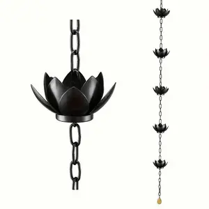 Lotus Design Rain Chain, 1 Set Iron Art Rain Chain with Adapter, Garden Decoration for Outdoor Yard Lawn, Home Decor, Garden Accessories