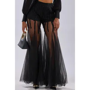 KYLIE MESH FLARE PANT