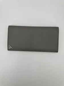 Pre-owned PRADA Leather Crossbody Bags Wallet Bifold Gray Prada