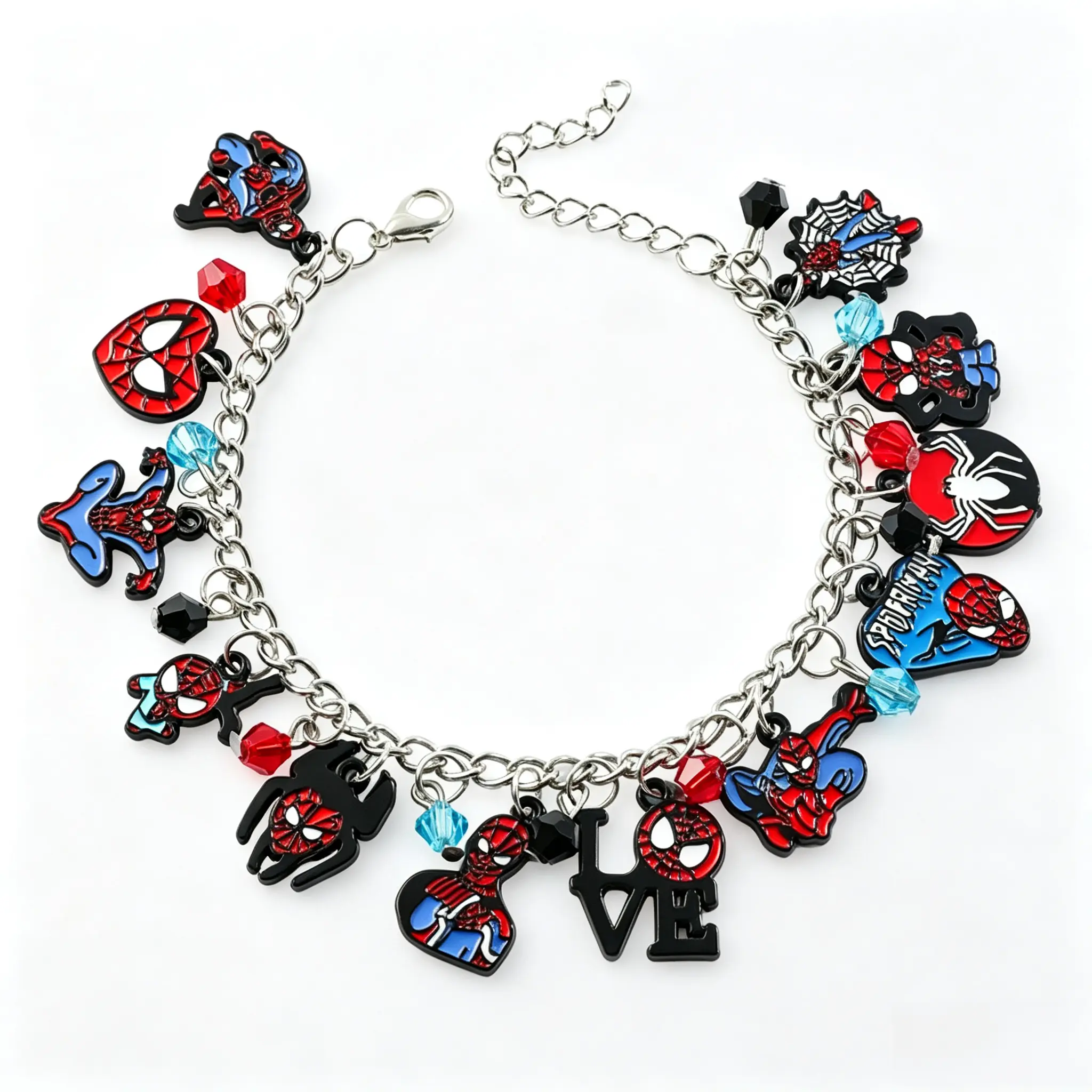 Marvel Spider‑Man Bracelet, Superhero Themed Wrist Jewelry, Stylish Cosplay Accessory for Boys Teens Fans Daily Party Wear
