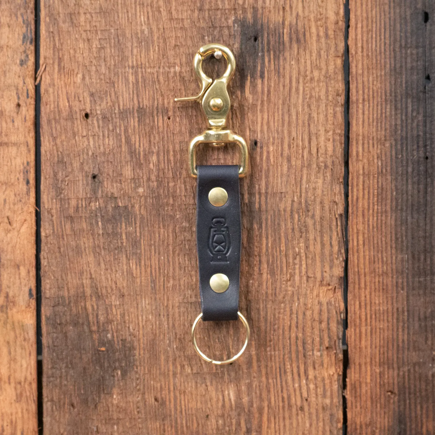 Lantern Lanyard Handcrafted Full-Grain Vegetable-Tanned Leather Keychain with Brass Clasp & Ring 100% Made in the USA