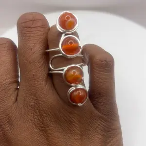 Carnelian adjustable ring